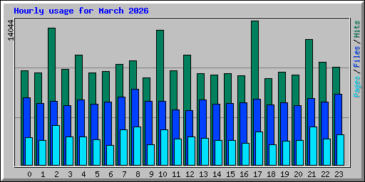 Hourly usage for March 2026